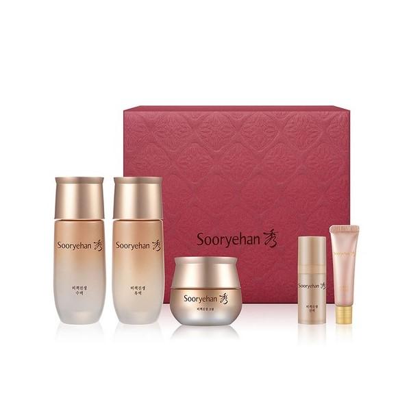 Sooryehan Bicheak Ginseng 3pcs Smart Set (Toner 80ml, Emulsion 80ml, Cream 30ml, Essence 10ml, Eye Cream 6ml)