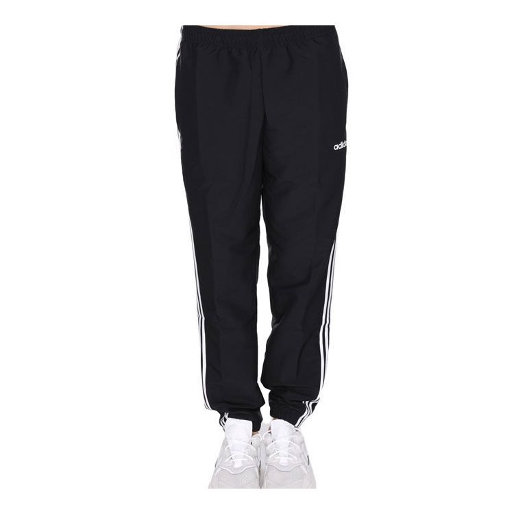 Adidas Мужские брюки-джоггеры с маленьким логотипом и тремя полосками, черные DQ3100