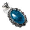 Blue Amber Gemstone Handmade 925 Sterling Silver Jewelry Pendant 2.40" R9O24