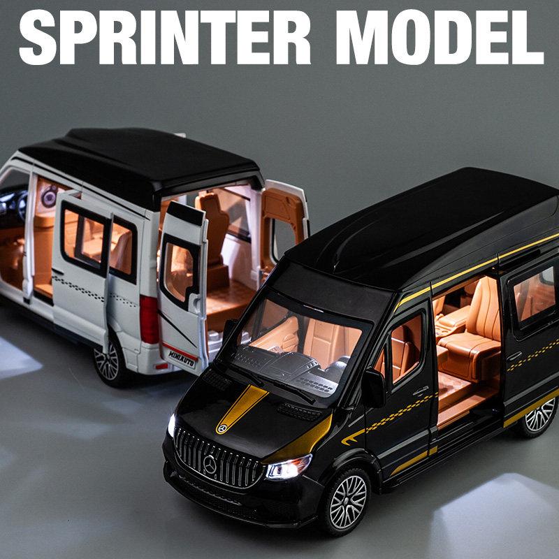 1:24 сплава автобус BenzS Sprinter MPV Van сплав игрушечный автомобиль литья под давлением модель MPV звук свет отступить детский подарок мальчики для игрушек