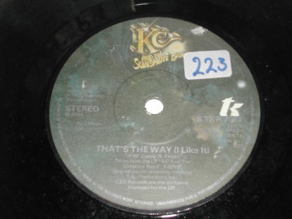 7inch Record KC & THE SUNSHINE BAND - That's The Way (I Like It) STKR7074 T.K. Records 1979 UK Soul/Funk Used