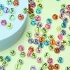 7mm Jewellery Making Acrylic 500pcs Flat Round Alphabet DIY Accessories Loose Beads Transparent Mixed Letter Keychain Necklace Bracelet Pendant