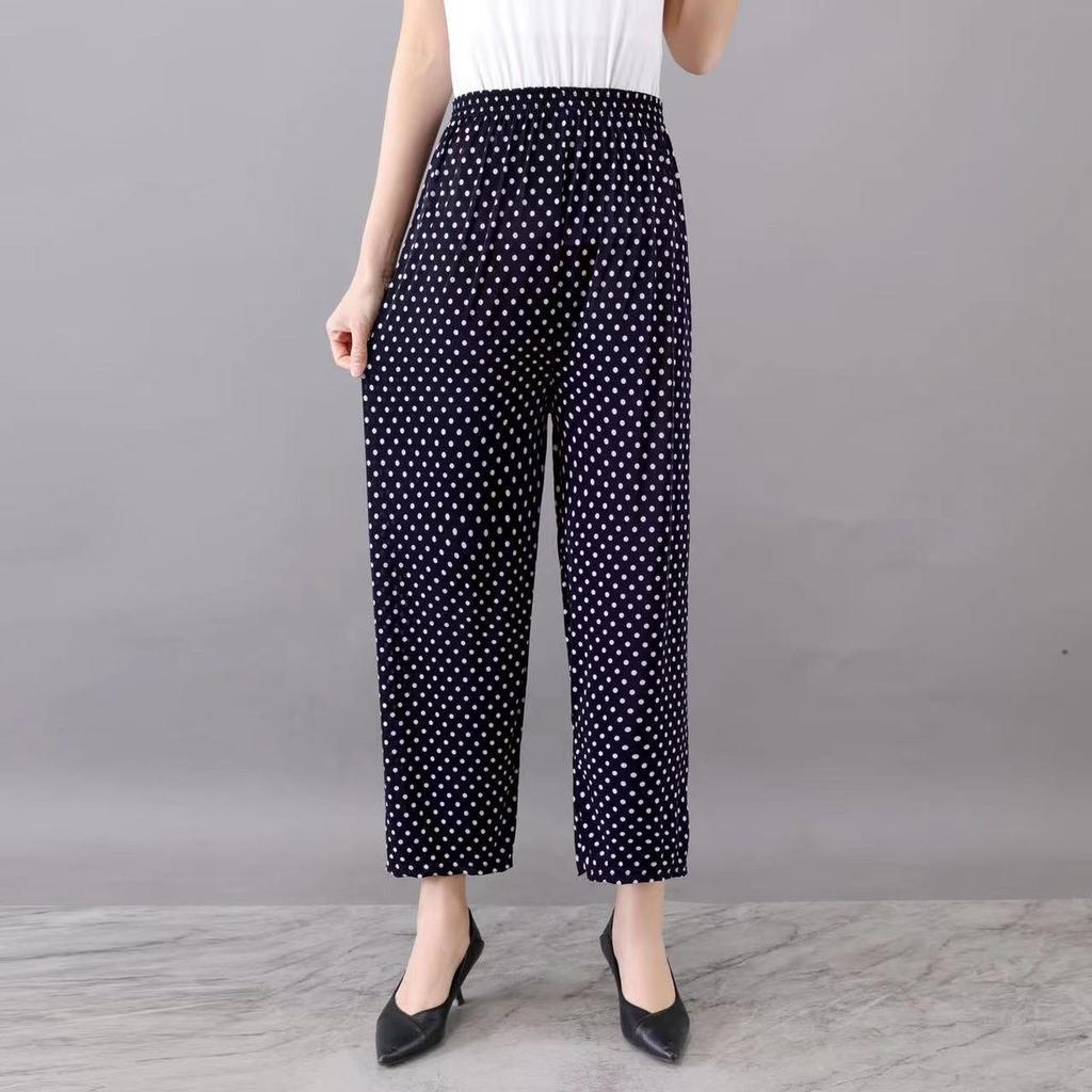 Summer Thin Women's Pants Loose High Waist Large Size Women's Stretch Casual Pants
