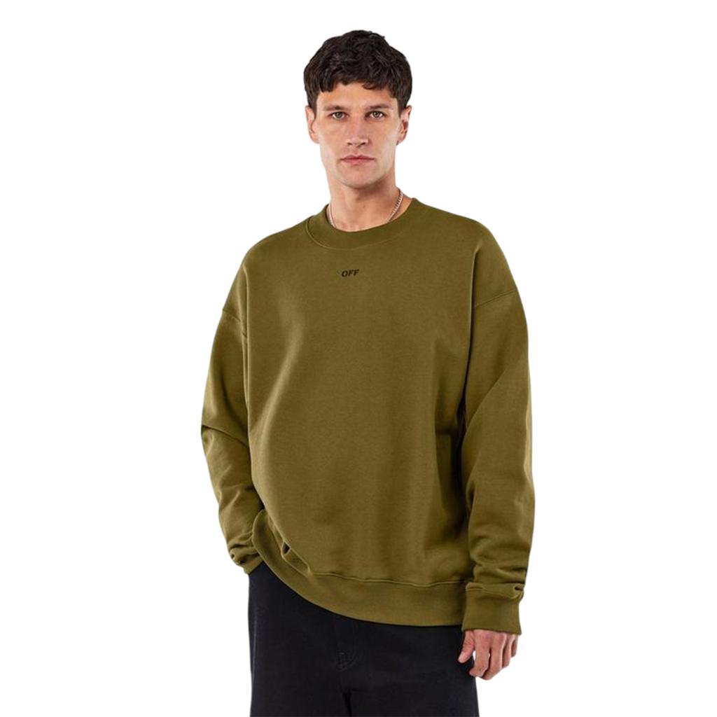 Off White Mens Crew Neck Long-Sleeved Sweatshirt