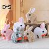 Electric Plush Rabbit Toy Interactive Jumping Twitching Shaking Ears Bunny Toy Toddlers Educational Baby Tummy Time Crawling Stuffed Animal Toy