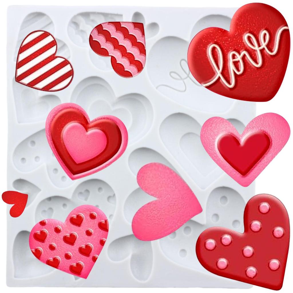 Heart Silicone Molds Love You XOXO Letter Kiss Rose Fondant Mold Cake Decorating Tools Cupcake Topper Candy Resin Clay Chocolate Gumpaste Mold