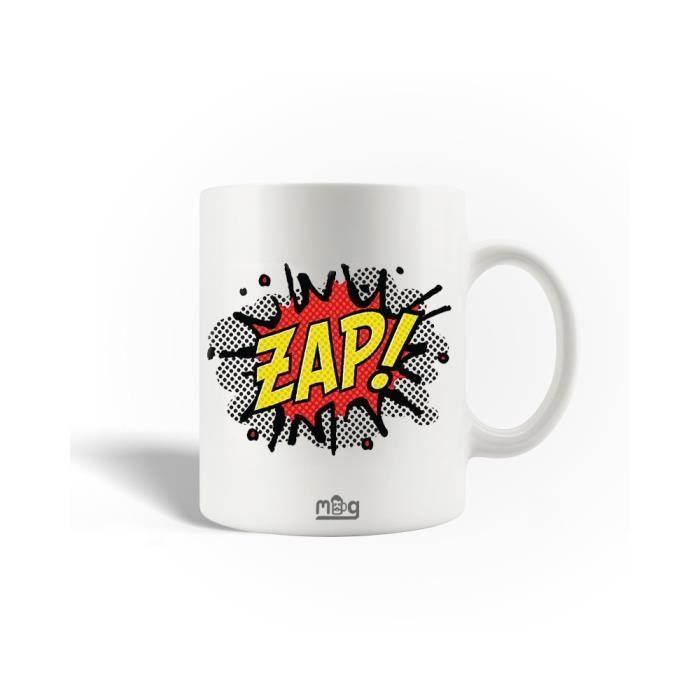 Mug en Céramique - MANIACASE - Superhero zap - 30cl - Compatible lave-vaisselle - Blanc