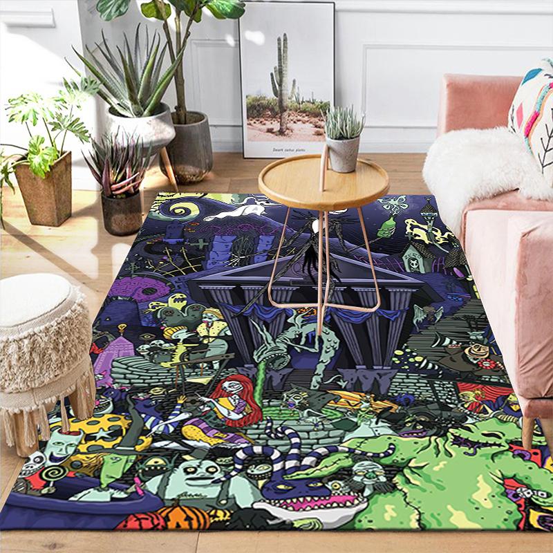 1Pc Nightmare Before Christmas Party Rug Office Carpet Indoor Outdoor Doormat Nonslip Soft Comfortable Living Christmas Halloween Xmas Gift D924519