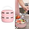 Thermal Lunch Box Stackable Hot Food Insulated Box 304 Stainless Steel Round Lunchbox Sealed Food ContainersDouble Layer 304