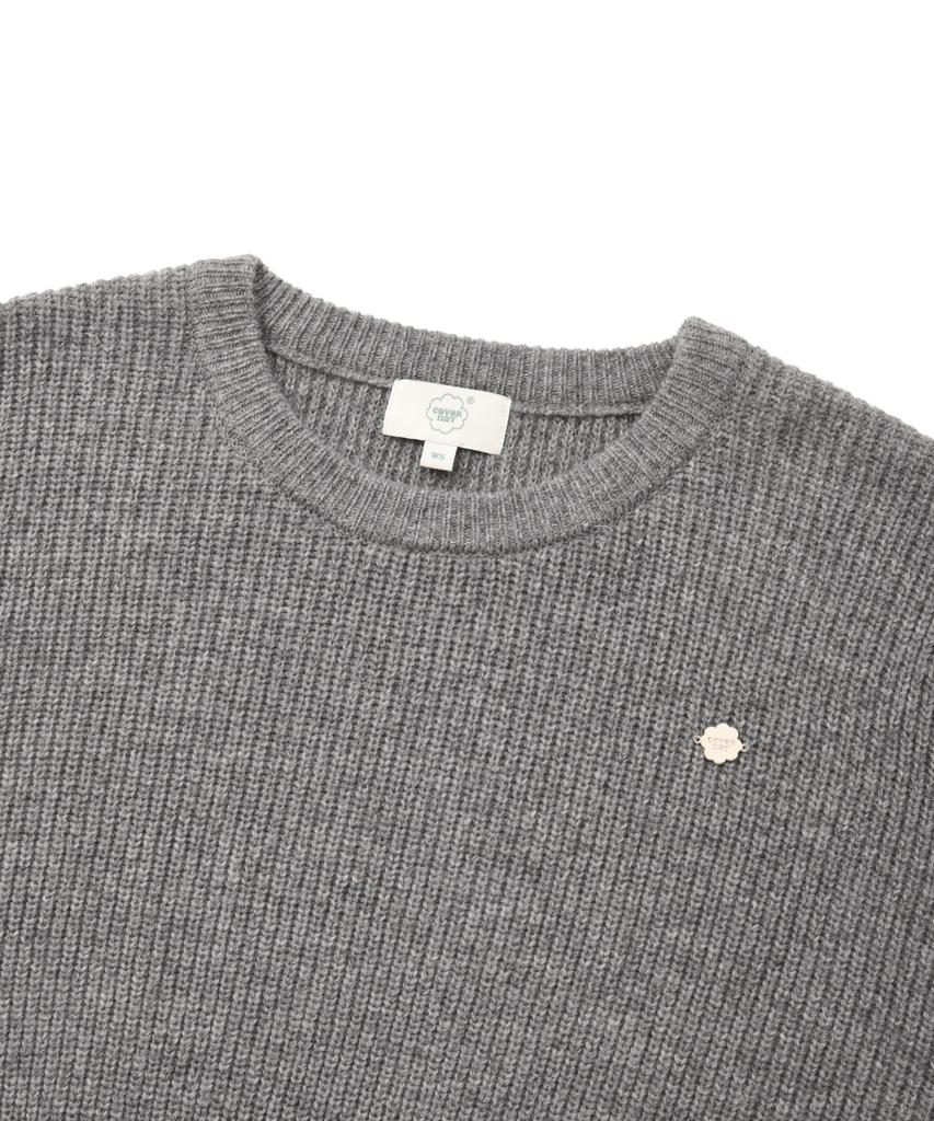 Covernat Woman Layered Long Knit Dress Melange Gray
