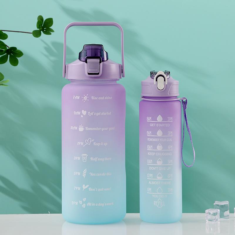 Бутылка для воды Мотивационная бутылка для питья Спортивная бутылка для воды с отметками времени Легкая многоразовая пластиковая бутылка для активного отдыха, путешествий, спортзала