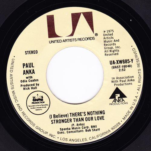 7-дюймовая пластинка ПОЛ АНКА - (Я считаю) Ничего нет Stronge UAXW685Y United Artists 1975 США Поп Б/У