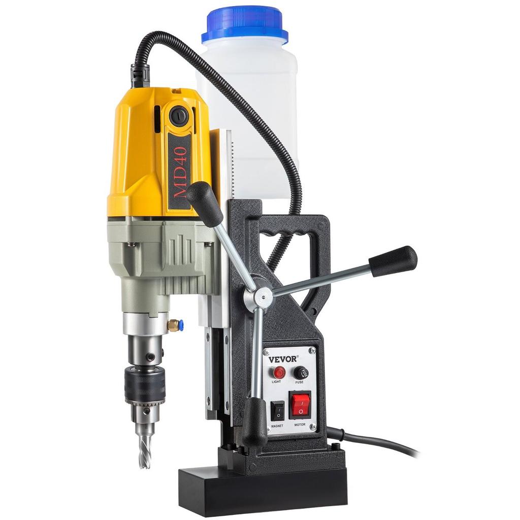 Magnetic Drill, 1100W 1.57" Boring Diameter, 2697lbf/12000N Portable Electric Mag Drill Press with 7 Bits, 580 RPM Max Speed Drilling Machine for any