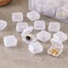 100 Pcs Finishing Mini Storage Box Transparent Square Plastic Case Jewelry Storage Case  Girls Women