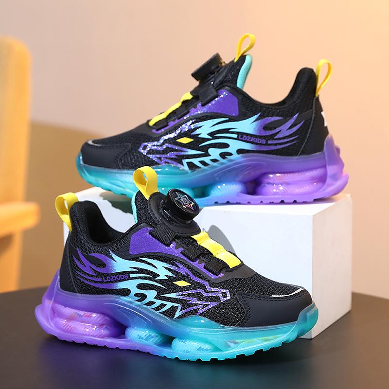 Детская обувь Повседневная обувь Обувь для родителей и детей Модная обувь Детская трендовая универсальная повседневная модная обувь с вращающимися пуговицами Баскетбольная обувь