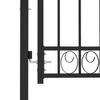 Fence Gate EMMEN with Spikes Steel 103 x 109.5 cm Black