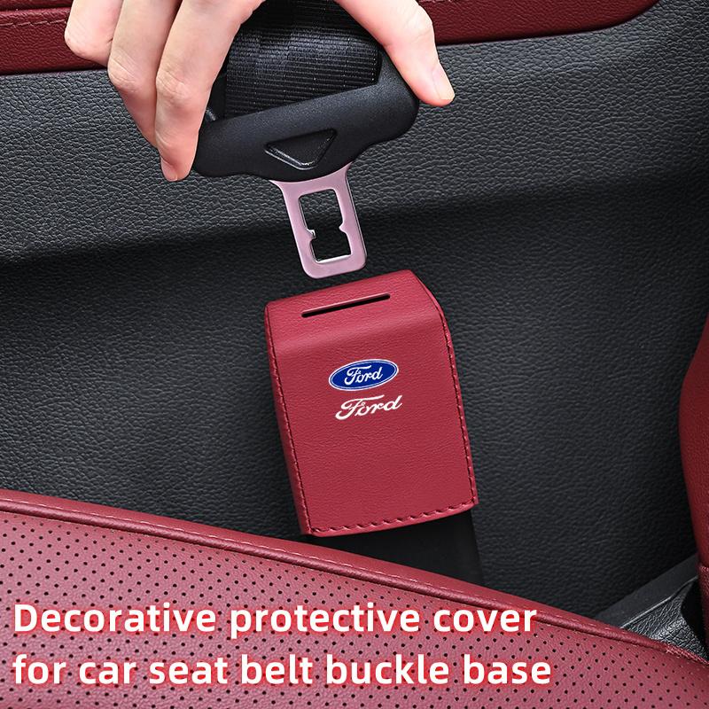 For Ford Mondeo Focus Explorer Escape Kuga Everest Bronco F-150 Ranger Transit Car Seat Belt Buckle Base Protective Cover