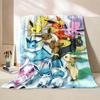 Japanese Style Blanket Pokemon Flannel Throw Home Sofa Lunch Break Blankets Cartoon Eevee Anime Figures Kids Children Student
