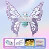 Electric Butterfly Wings Flapping Fairy Elf Wings with LED Lights Music Kids Lightweight Flapping Wings with Adjustable Straps for Costume Parties