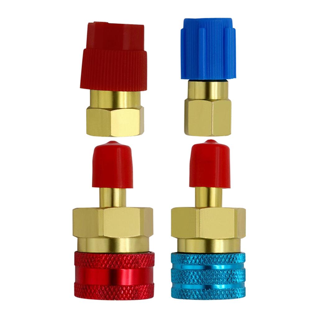 R1234YF Adapter Set High and Low Pressure Quick Connect Coupler Air Conditioner Repair Tool Suitable for Technicians