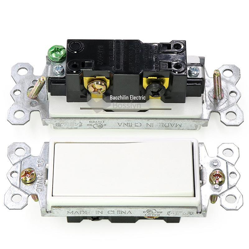North American Style Single Gang Flush Mount Rocker Switch - UL Standard Wall Light Switch