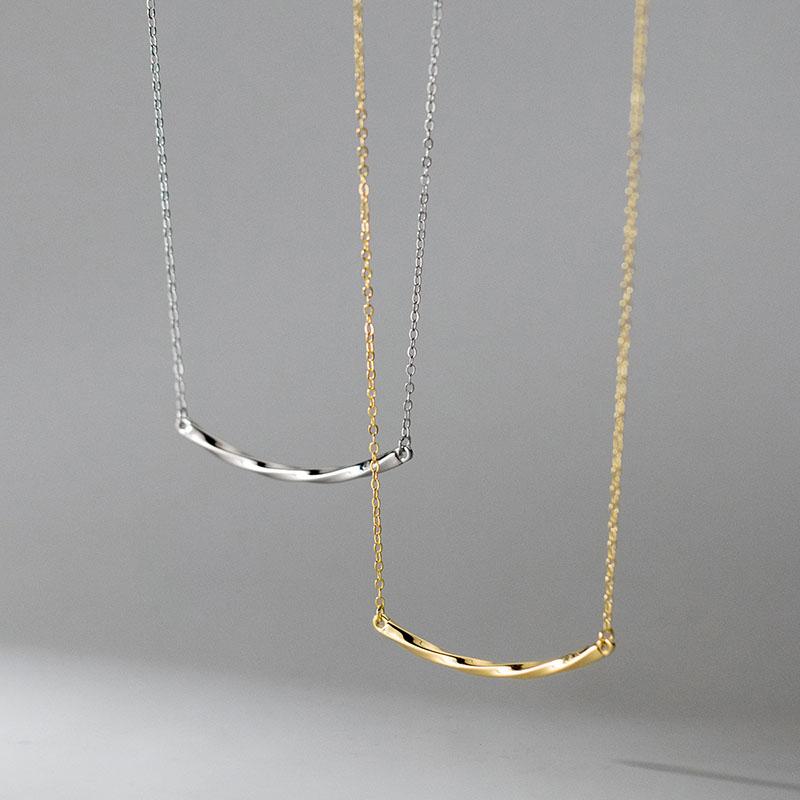 Sterling Silver Choker Twist Necklace for Women Fashion Elegant Charms Geometric Korean Chain Jewelry Accessories