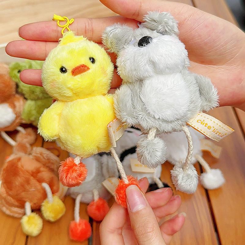 Duck Rabbit Penguin Bear Plush Animal Keychain Backpack Pendant Decoration Gift