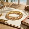 Rhinestone Flower Crystal Bangle Hollow Women's Hand Bracelet  Jewelry Gifts