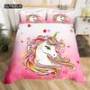 3D Пододеяльник с единорогом Мультяшный комплект постельного белья Роскошный Полуторный Двуспальный Для Детей Мальчиков Девочек Микрофибра Покрывало Домашний Текстиль