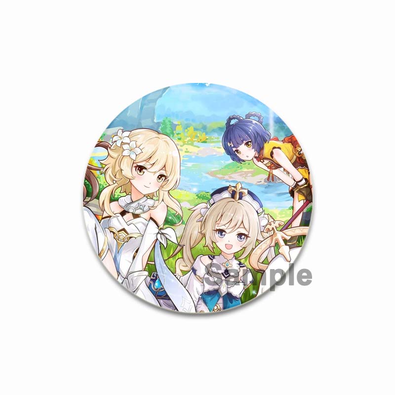 58 мм Genshin Impact, мягкая кнопка, булавка, креативные забавные броши на воротник, мультяшный значок, одежда, шляпа, аксессуары, милые модные украшения, подарки