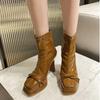 Fashion 2024 New Women's Ankle Boots Winter Warm Bow Solid Color Zipper Fashion Boots