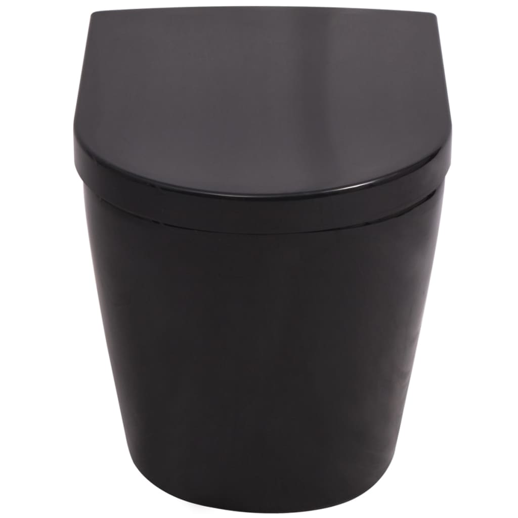 Vidaxl Podwieszana Toaleta Ceramiczna, Czarna