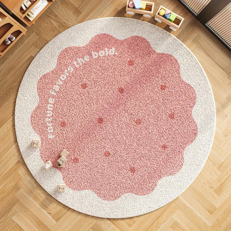 Cartoon Pattern Bedroom Decor Plush Carpet Thicken Washable Rug Cute Round Carpets for Living Room Fluffy Soft Lounge Floor Mat