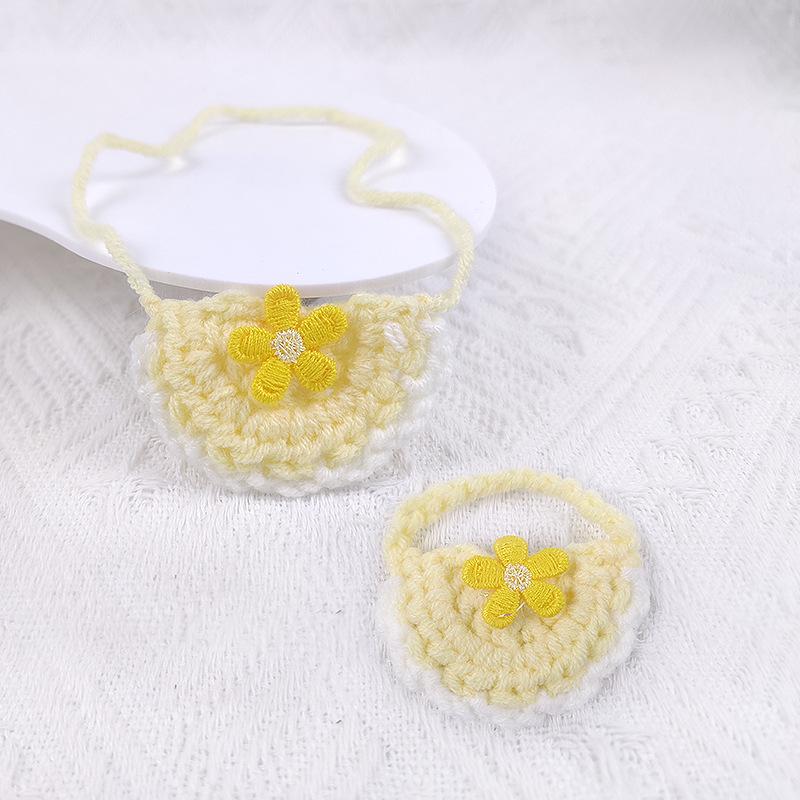 Thick Twist Stick Small Knitted Puppy Bib Apron Doll Accessory
