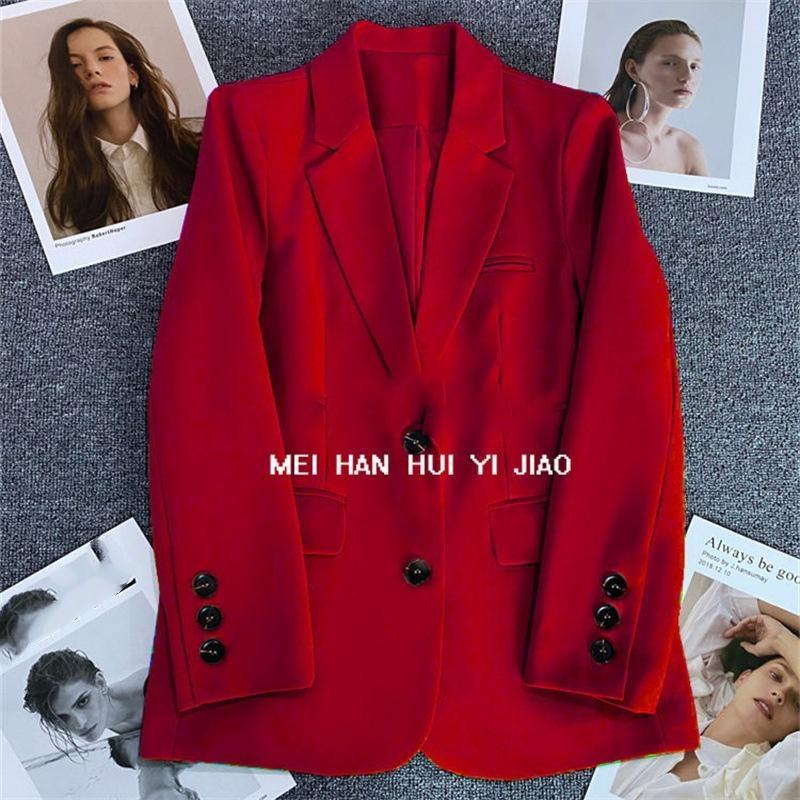 Four Seasons Women's Khaki Suit Jacket Spring Autumn CollectionElegant High-End Street Style for The Leisure Season