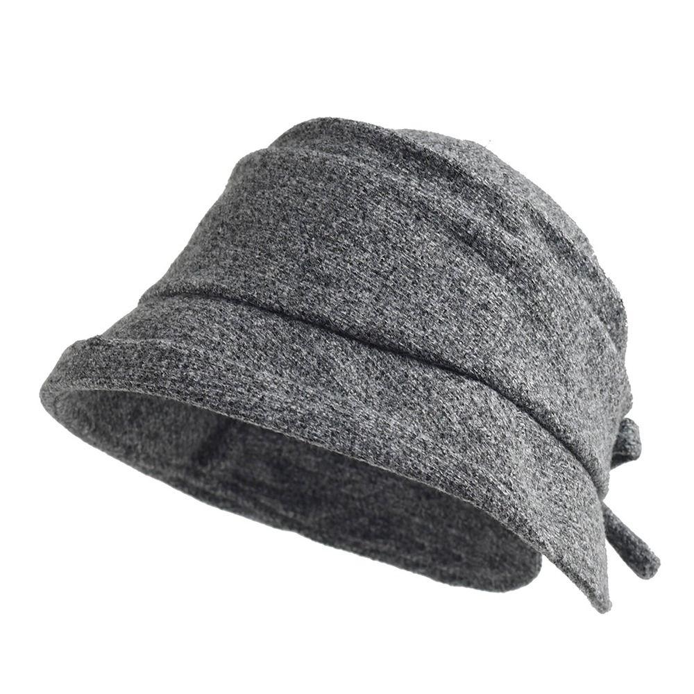 Large Bowknot Women Hat Thickened Woolen Bucket Hat Fashion Fisherman Hat Winter