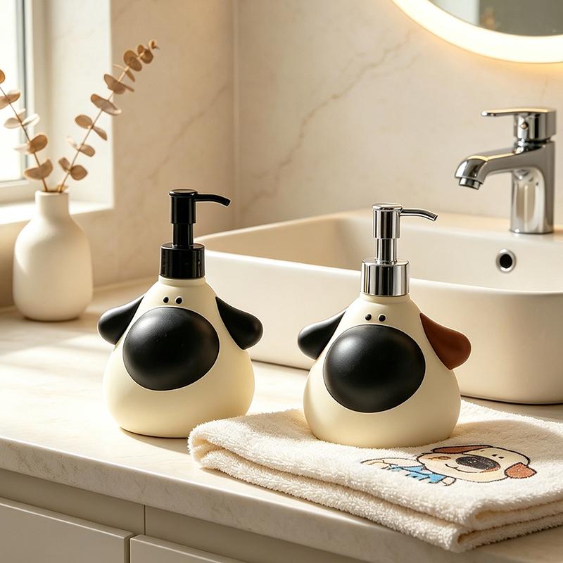 Милый диспенсер для жидкого мыла в виде собаки с большим носом, 300 мл. Декоративная фигурка для раковины в ванной, кухонной столешницы, детской комнаты и кухни. Декор для дома