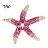 Marine Life Clothing Accessories Vintage Rhinestone Starfish Brooch, Ocean Metal Lapel Pin, Beach Party Accessory Sea Animal Jewelry for Suit