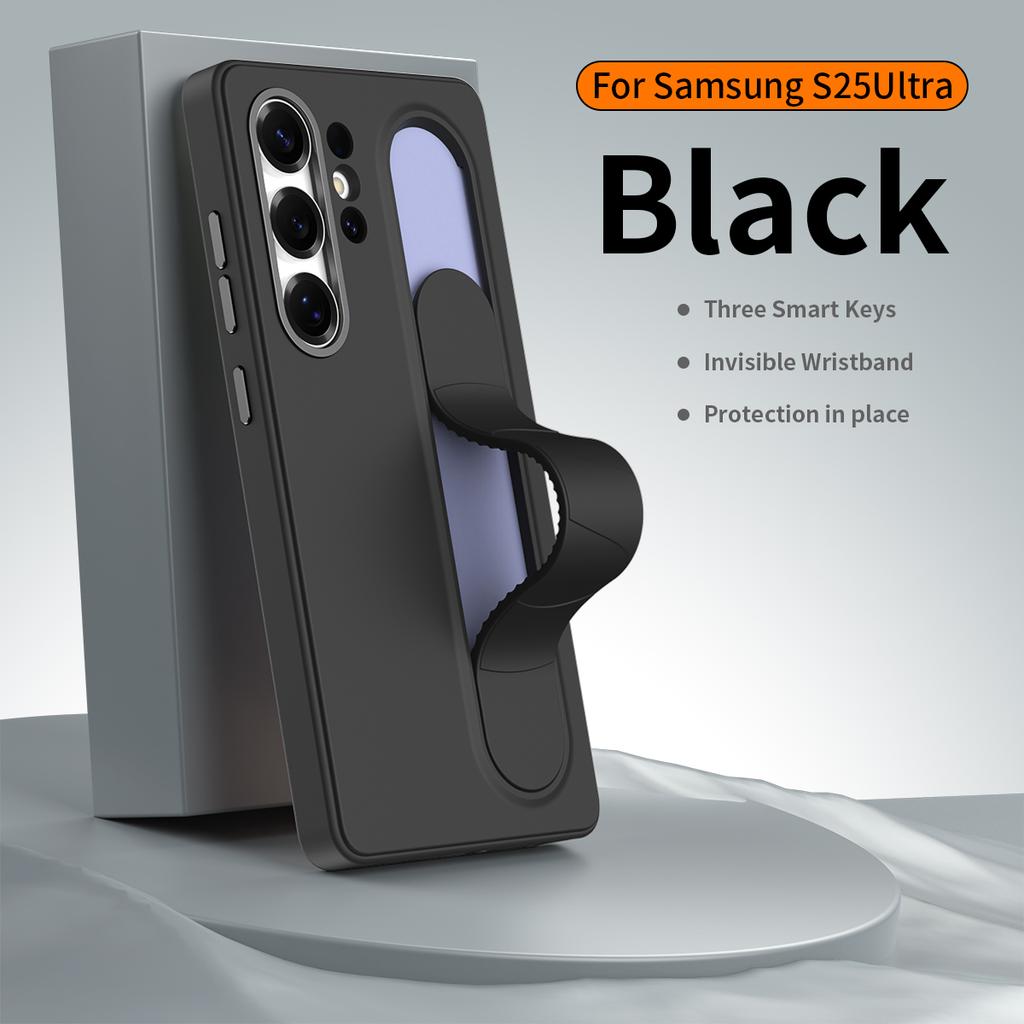 Деловой Стильный Умный Невидимый Браслет Чехол-Телефон Для Samsung Galaxy S26 Ultra S25 S24 Plus Защита Всего Корпуса Крышка с Подставкой