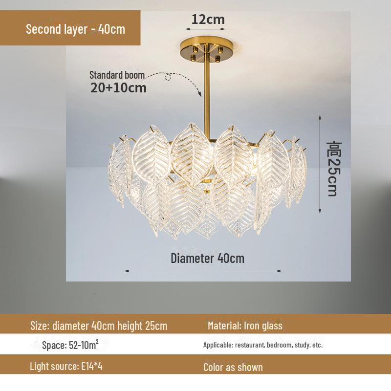 European Style Glass Chandelier for Luxury Living Room or Bedroom Decor