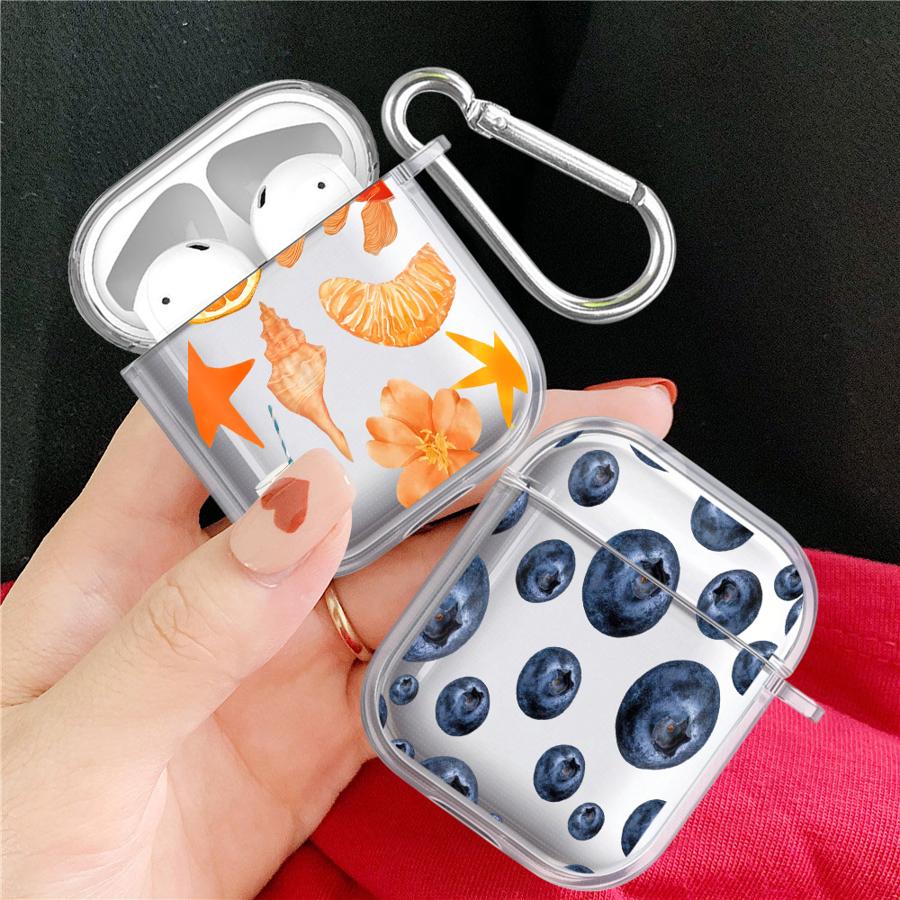 Прозрачные чехлы для наушников Чехол-обложка Для Airpods 2 4 1 Pro3 3 Pro Pro Pro2 Простые Фрукты