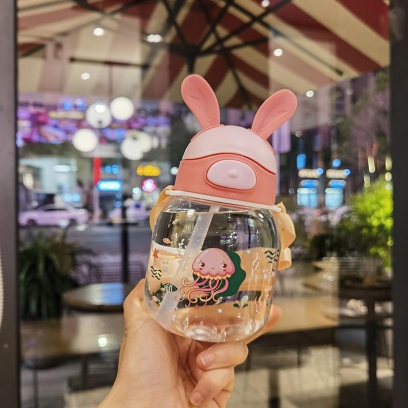 Bpas Frees Childrens Rabbit Figure Design Drinking Bottle With Carry Handle And Simple to clean Drinking Lip
