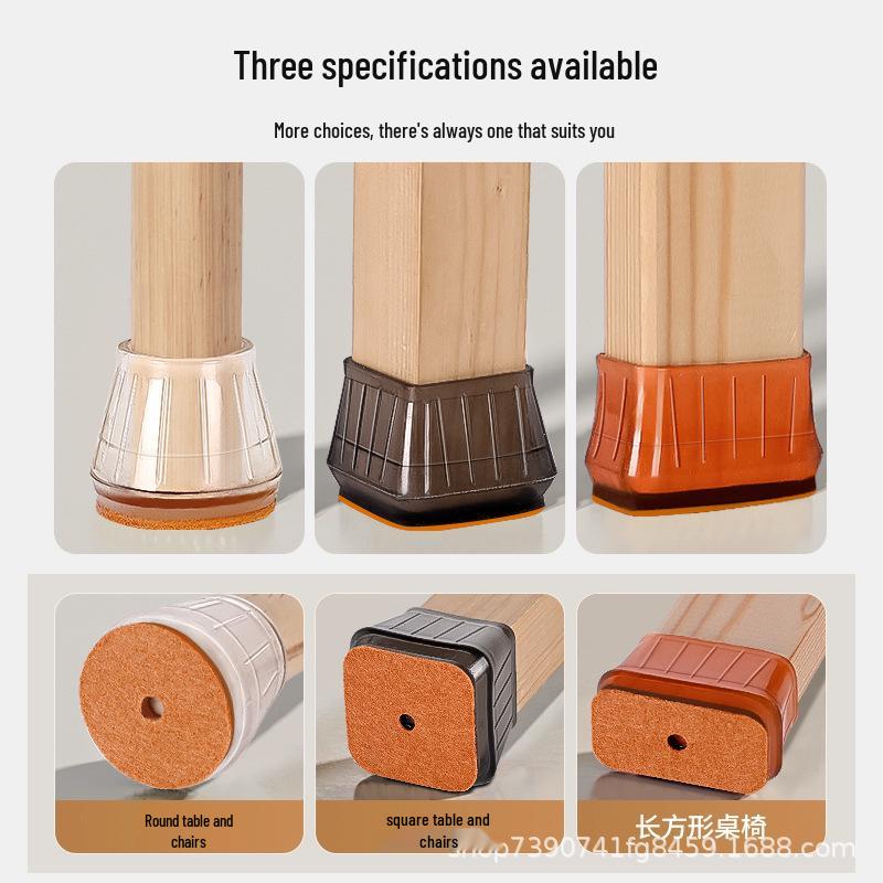 Силиконовые накладки на ножки стульев с фетровыми накладками - Защита мебели и снижение шума