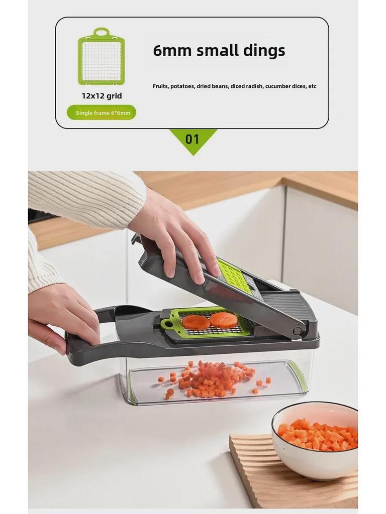 Многофункциональная овощерезка: Измельчитель, шинковка, терка, слайсер