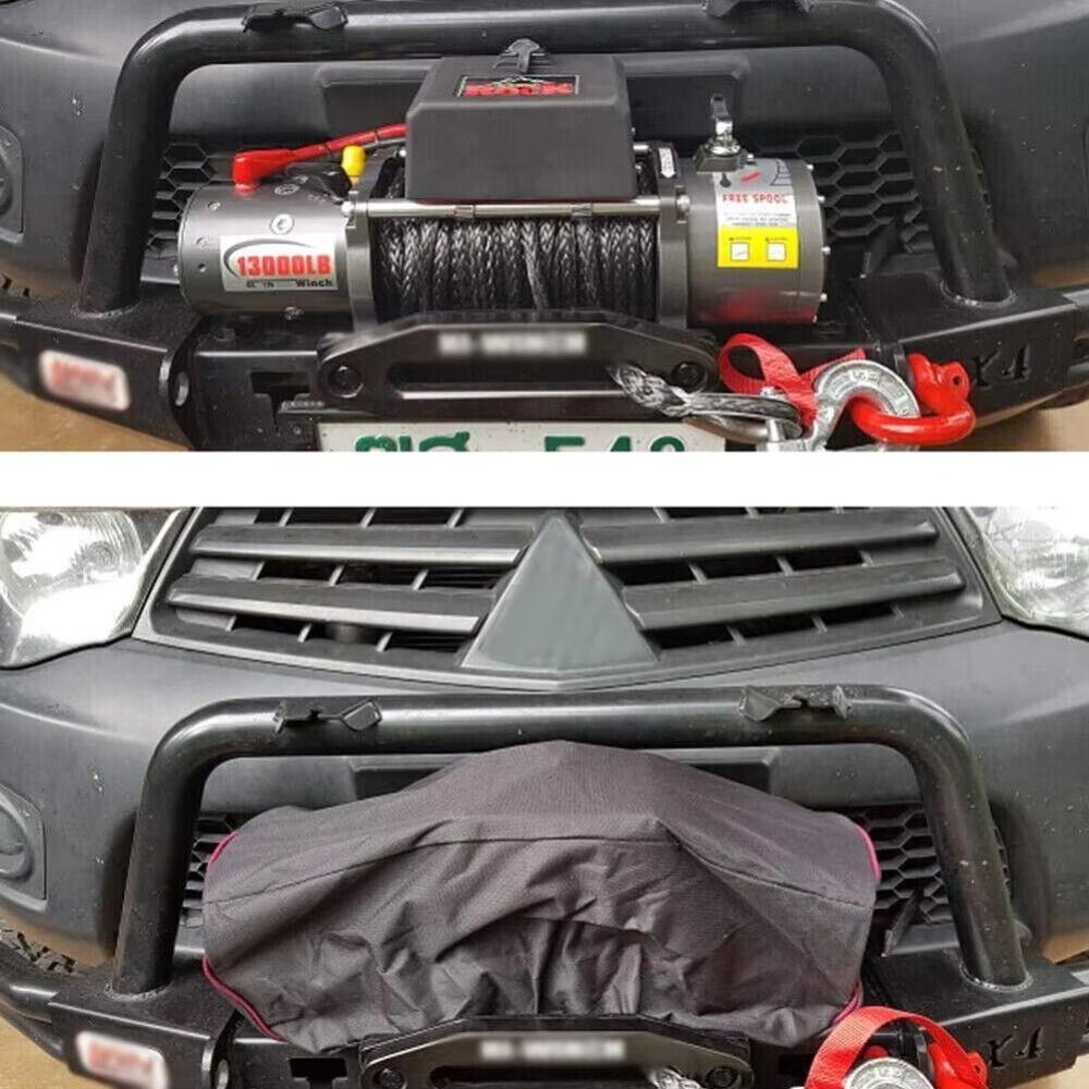 Dustproof Winch Protection Cover Tear Resistant Badlands Winch Cover Car Winch Cover Trailer