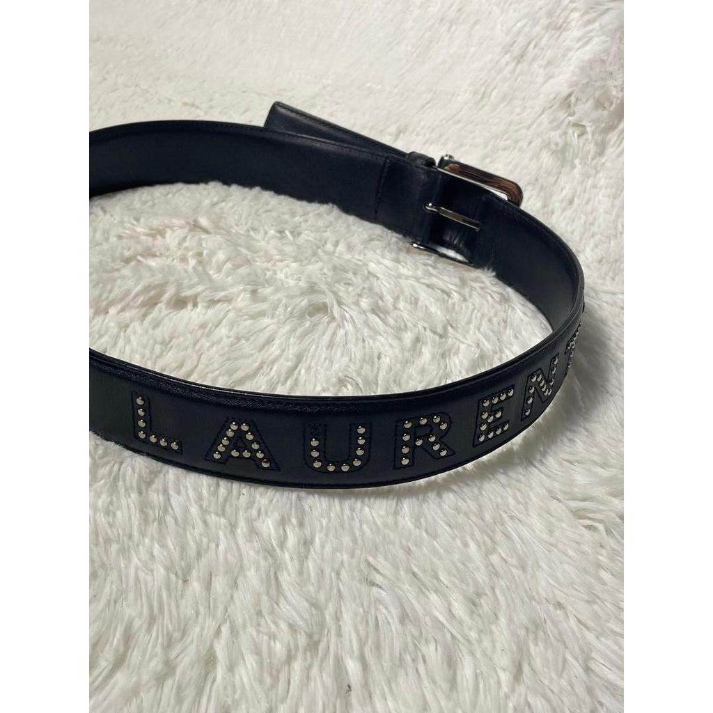 Б/у Редкий подлинный кожаный ремень Yves Saint Laurent с заклепками черный