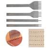 4pcss Hand Piercing Stitching Punching Tool Leather Row Hole Tool DIY Leather Craft Tools Holes Fork Row Hole Punch