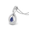 Blue Sapphire Infinity Teardrop Pendant - Sterling Silver