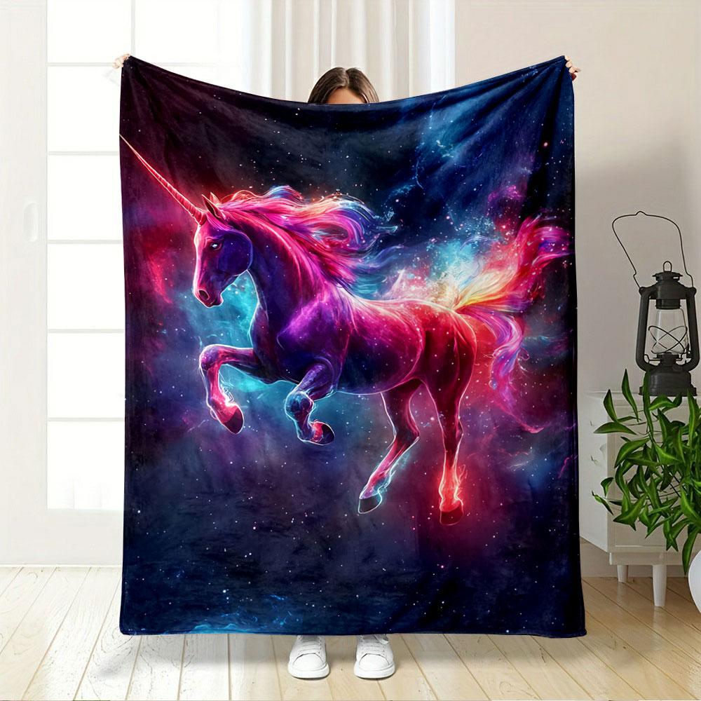 Galaxy Unicorn Fantasy Blanket for all seasons blanket lunch break throw gift