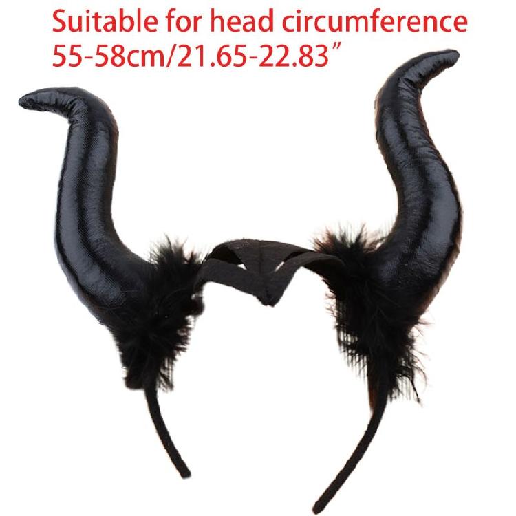 Повязка на голову с рогами дьявола, повязка на голову с бычьим рогом, головной убор с рогом демона на Хэллоуин, обруч для волос с рогом дьявола, диадемы на Хэллоуин